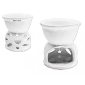   3. Aromalámpa kerámia, fehér, különféle mintával, illatos olajhoz 8,5 cm