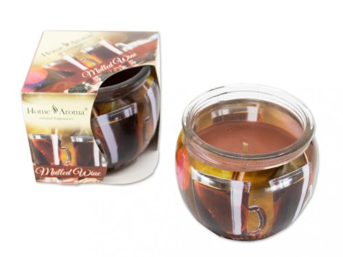 Illatmécses  forralt bor (mulled wine) üvegpohárban