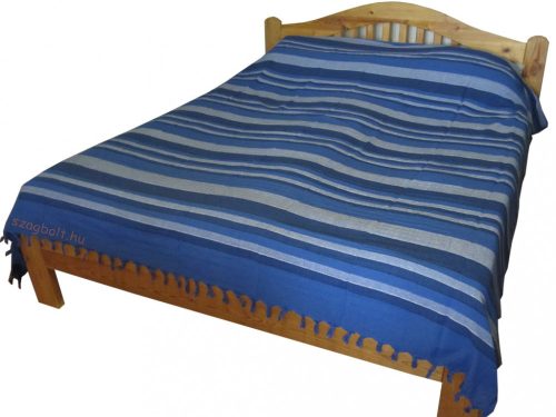 Ágytakaró csíkos, szőttes, kék (1,08 kg) 220 x 250 cm