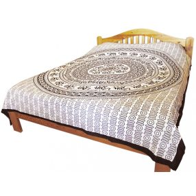   Ágytakaró, elefántok körben, drapp, fekete 210 x 240 cm 0,71 kg