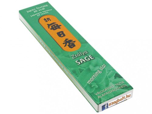 Zsálya /Sage Morning Star/ Japán 20 szálas füstölő (12 cm)