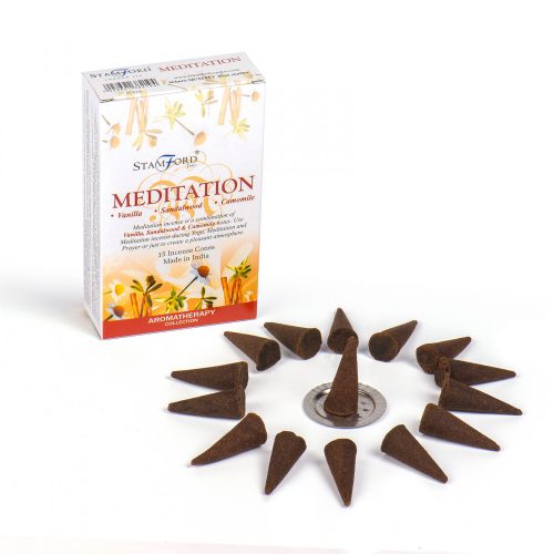 Kúp füstölő Meditáció-Meditation Stamford 15 db-os tartóval