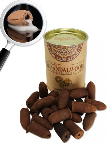 Kúp visszafolyó-backflow füstölő Szantálfa-Sandalwood Goloka 24 db-os