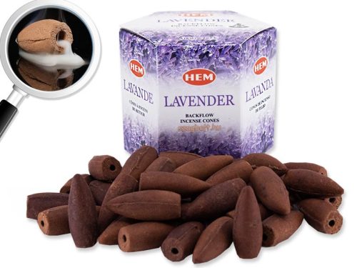 Kúp visszafolyó-backflow füstölő, Hem Levendula-Lavender 40 db-os