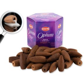 Kúp visszafolyó-backflow füstölő, Hem Opium 40 db-os