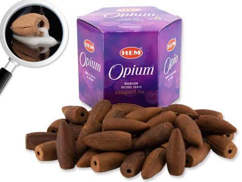 Kúp visszafolyó-backflow füstölő, Hem Opium 40 db-os