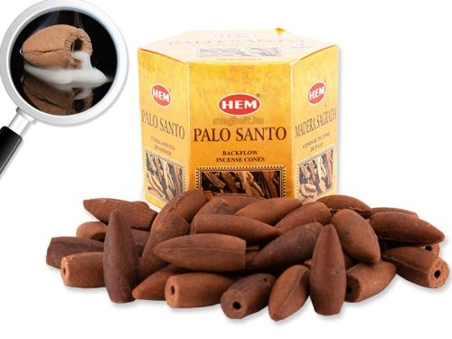 Kúp visszafolyó-backflow füstölő, Hem Szentfa-Palo Santo 40 db-os