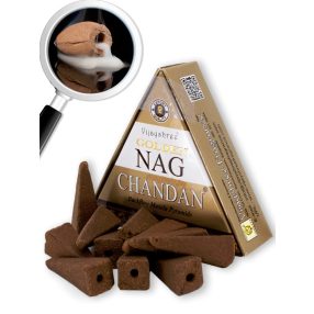    Kúp visszafolyó-backflow füstölő, Nag Chandan /Nag Chandan/ Vijayshree Golden 10 db-os
