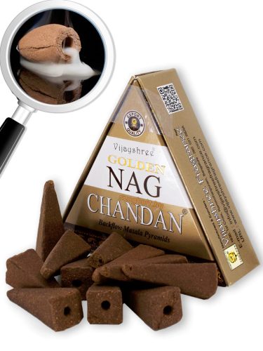  Kúp visszafolyó-backflow füstölő, Nag Chandan /Nag Chandan/ Vijayshree Golden 10 db-os