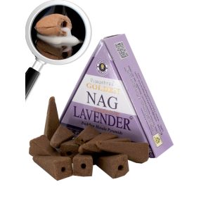   	 Kúp visszafolyó-backflow füstölő, Levendula /Golden Nag Lavender/ Vijayshree 10 db-os