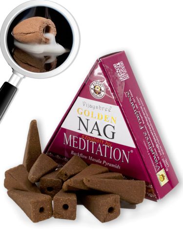  Kúp visszafolyó-backflow füstölő, Meditáció /Golden Nag Meditation/ Vijayshree 10 db-os