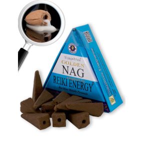    Kúp visszafolyó-backflow füstölő, Reiki Energia /Nag Reiki Energy/ Vijayshree Golden 10 db-os