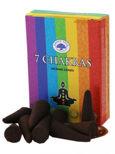 Kúp füstölő 7 Csakra-7 Chakra Green Tree 10 db-os
