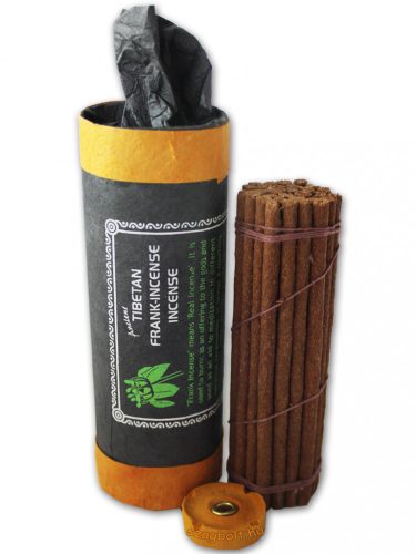 Tibeti Tömjén (Frank-Incense) hengeres 30 szálas füstölő, tartóval, 11 cm