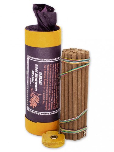 Tibeti Himalája fűszer /Himalayan Spice/ hengeres 30 szálas füstölő, tartóval 11cm