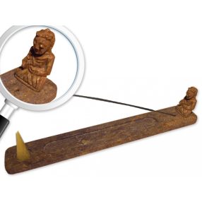 Füstölőtartó léc zsírkő, Buddhával 25 x 4 cm
