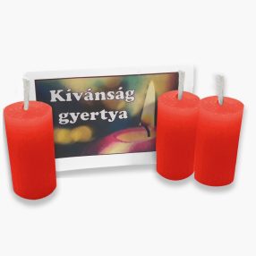   Kívánság Gyertya, Piros szerencse, szerelem, romantika, szenvedély, hírnév, siker, bátorság, tűz 4 cm