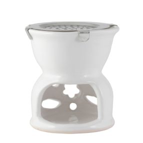   Tömjén-Mirha gyanta, füstölő-égető, kerámia, különféle mintával, fehér 9 cm